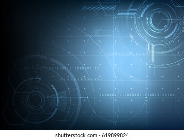 Abstract technological future interface blueprint vector background design