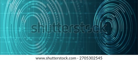 An abstract technological illustration with concentric digital circles and a grid of lines. Digital data visualization, futuristic interface, and high-tech system diagram.