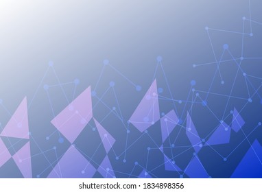 Resumen de la innovación tecnológica con líneas y puntos conectados. futurista - volantes - banners - fondos - web. plantilla de encabezado púrpura