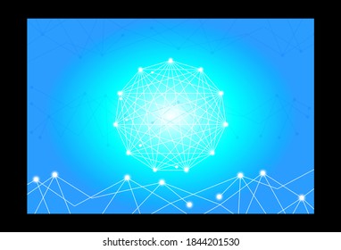 Abstract technological innovation with connected line and dots. futuristic - flyers - banners - backgrounds - web. headline blue