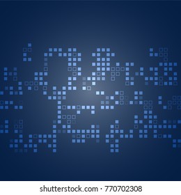 Abstract technological on blue background.