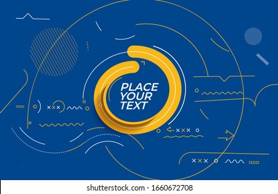 Abstract technological promotion geometric shapes banner, Structure pattern technology backdrop.