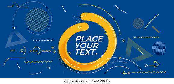 Abstract technological promotion geometric shapes banner, Structure pattern technology backdrop.