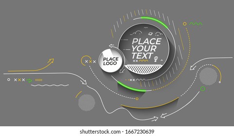 Abstract technological promotion geometric shapes banner, Structure pattern technology backdrop.