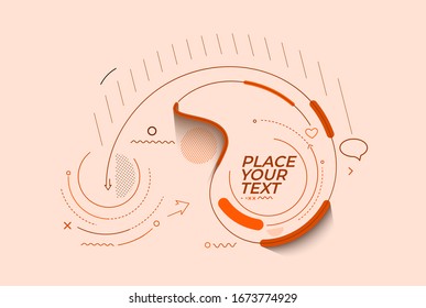 Abstract technological promotion geometric shapes banner, Structure pattern technology backdrop.