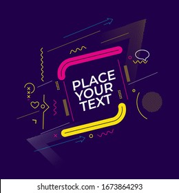 Abstract technological promotion geometric shapes banner, Structure pattern technology backdrop.