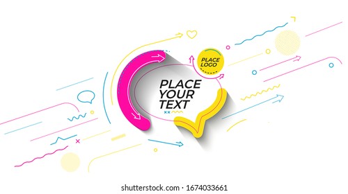 Abstract technological promotion geometric shapes banner, Structure pattern technology backdrop.
