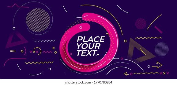 Abstract technological promotion geometric shapes banner, Structure pattern technology backdrop.