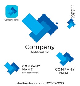 Abstract Technological Rectangles Logo Design Modern Clean Identity Brand and App Icon Commercial Symbol Concept Set Template Vector
