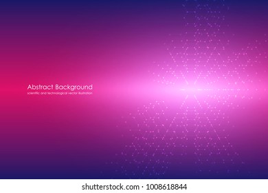 Abstract technological and scientific background with hexagons. Structure molecule and communication. Science, technology and medical concept. Vector illustration