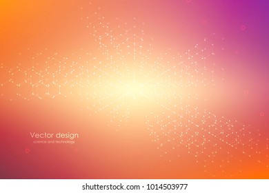 Abstract technological and scientific background with hexagons. Structure molecule and communication. Science, technology and medical concept. Vector illustration