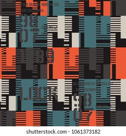 Abstract technological seamless pattern. Futuristic design, texture background, minimalism