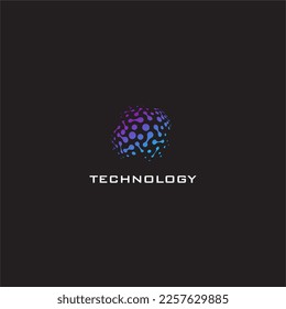 abstract technological shapes in sophisticated purple and blue colors