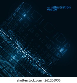 Abstract technological vector background, futuristic art illustration eps10
