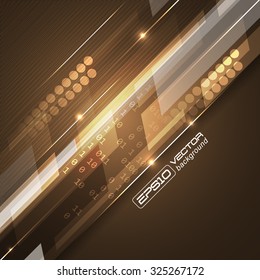 Abstract technological vector background with glowing lines and number scheme/design with place for your content or creative editing.