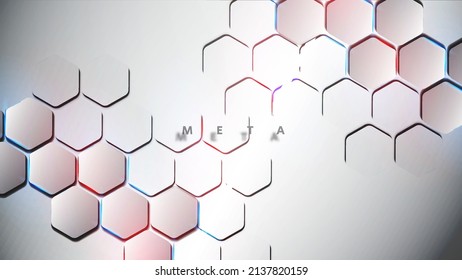 Abstract technological white hexagonal with blue and red neon light background vector