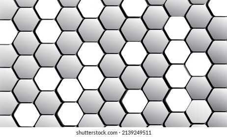 Abstract technological white hexagonal with blue and red neon light background vector