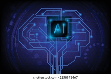 Abstract technology Ai Brain concept. Ai Brain working data of Artificial intelligence and futuristic digital for future.