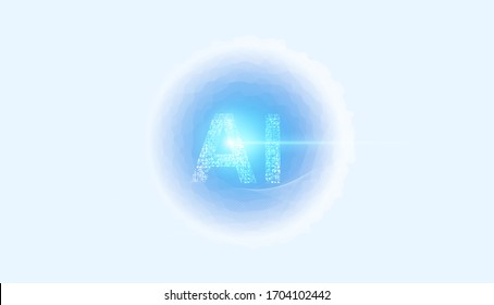Abstract technology Ai computing concept working data of Artificial intelligence and futuristic digital for future on dark blue background.