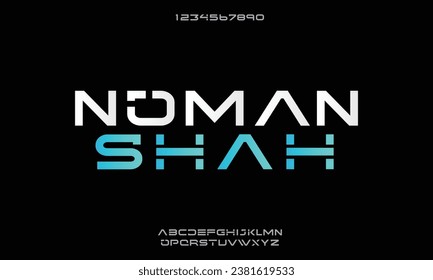 Abstract technology alphabet tech font. digital space typography vector illustration design 