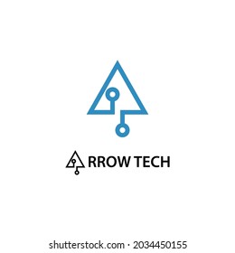 abstract technology arrow icon template logo design