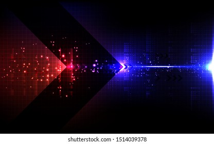 Abstract technology arrow line computer display background, futuristic digital network communication, futuristic energy science system