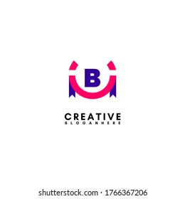 tecnología abstracta B logotipo carta concepto de diseño simple