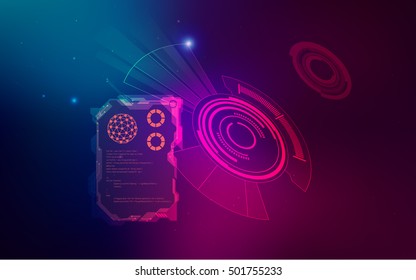 abstract technology backdrop, futuristic backdrop, colorful digital background, scientific interface; abstract colorful space theme