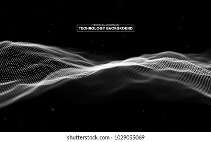 Abstract technology background. Background 3d grid.Cyber technology Ai tech wire network futuristic wireframe. Artificial intelligence . Cyber security background Vector illustration