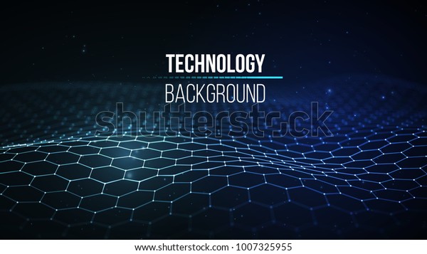 抽象的なテクノロジーの背景 背景3dグリッド Cyber Technology Aiの未来的なワイヤフレーム 人工知能 サイバーセキュリティ背景 のベクター画像イラスト のベクター画像素材 ロイヤリティフリー