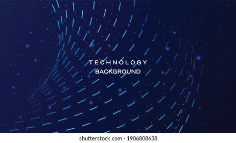 Abstract technology background , 3d halftone shape wave line background . 