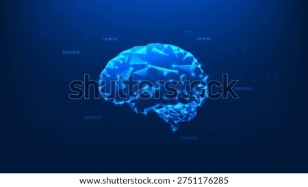 Abstract technology background AI brain with connected data nodes and flowing information lines, representing artificial intelligence, neural networks, machine learning, and advanced data processing
