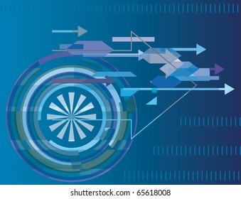 Abstract technology background with arrows. Vector illustration