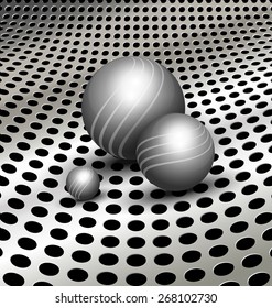Abstract technology background with balls for creative design