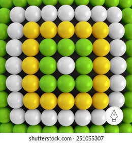 Abstract technology background with balls. Spheric pattern. 3d vector illustration.  