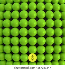 Abstrakter Technologie-Hintergrund mit Kugeln. Generisches Muster. 3D-Vektorgrafik.  