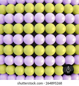 Abstract technology background with balls. Spheric pattern. 3d vector illustration. 
