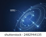 Abstract technology background with Big data. Internet connection, abstract sense of science and technology analytics concept graphic design. Vector illustration
