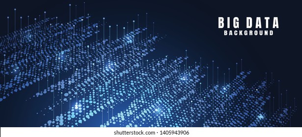Abstract technology background with Big data. Internet connection, abstract sense of science and technology analytics concept graphic design. Vector illustration