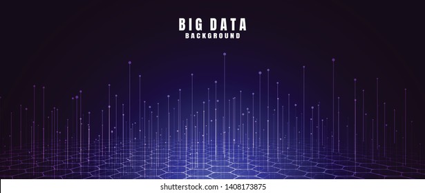 Abstract technology background with Big data. Internet connection, abstract sense of science and technology analytics concept graphic design. Vector illustration