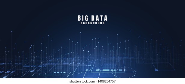 Abstract technology background with Big data. Internet connection, abstract sense of science and technology analytics concept graphic design. Vector illustration