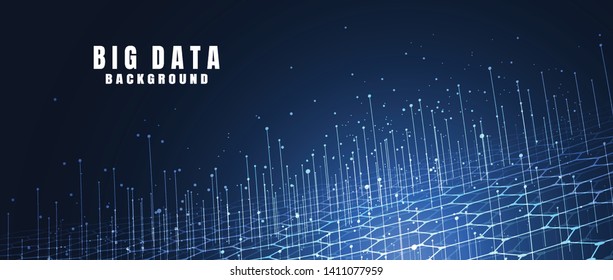 Abstract technology background with Big data. Internet connection, abstract sense of science and technology analytics concept graphic design. Vector illustration