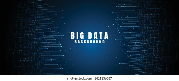 Abstract technology background with Big data. Internet connection, abstract sense of science and technology analytics concept graphic design. Vector illustration