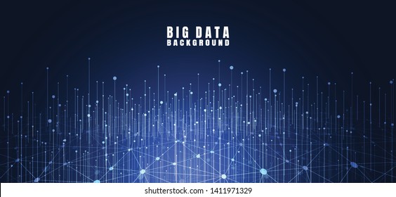 Abstract technology background with Big data. Internet connection, abstract sense of science and technology analytics concept graphic design. Vector illustration