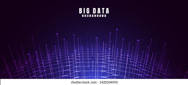 Abstract technology background with Big data. Internet connection, abstract sense of science and technology analytics concept graphic design. Vector illustration