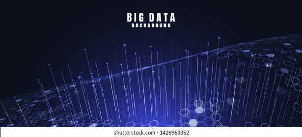 Abstract technology background with Big data. Internet connection, abstract sense of science and technology analytics concept graphic design. Vector illustration
