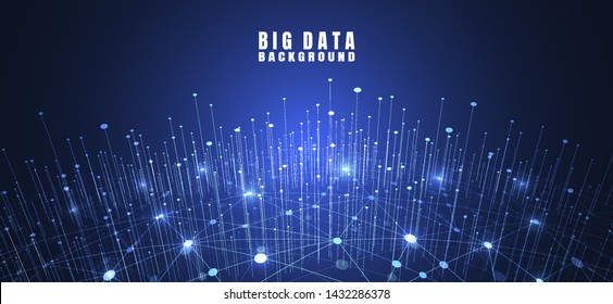 Abstract technology background with Big data. Internet connection, abstract sense of science and technology analytics concept graphic design. Vector illustration