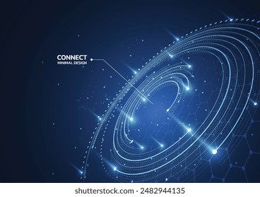 Abstract technology background with Big data. Internet connection, abstract sense of science and technology analytics concept graphic design. Vector illustration