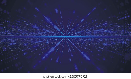 Abstract technology background. Big data digital code. Futuristic dotted background. Mirror reflection. Scientific background. 3d vector illustration