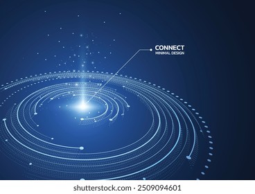 Abstrakter Technologiehintergrund mit Big Data. Internet-Verbindung, abstrakte Sinn für Wissenschaft und Technologie Analytik Konzept Grafikdesign. Vektorgrafik